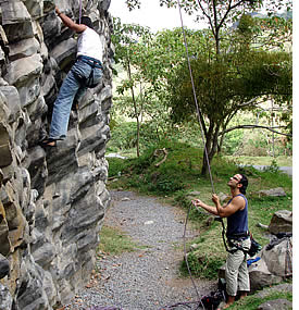 Saftey meassures and well maintained gear is used for rock climbing in Boquete